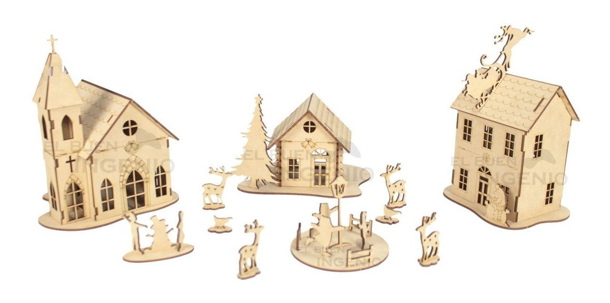 Hermosa Mini Villa Navideña Para Decorar En Navidad Villas