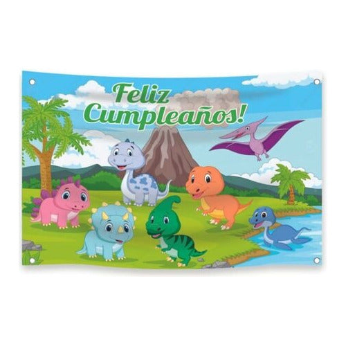 Lona tema Dinosaurios bebe impresa decoración fiesta mesa de dulces