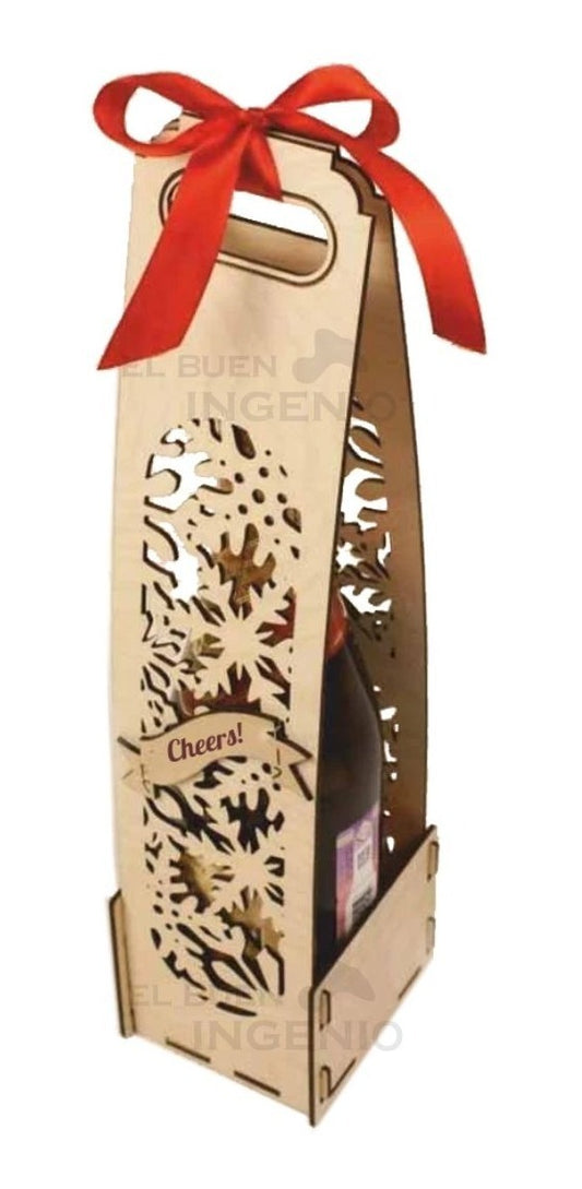 Caja Porta Vino Regalo Empresarial Navidad Logo