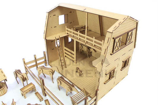 Granero Granja con Animales. Casa para Muñecas Juguete Didáctico