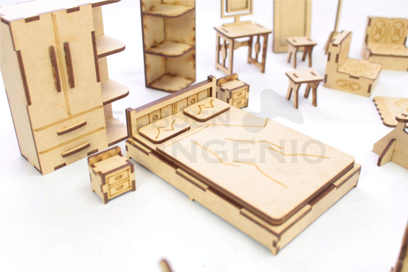 Muebles para muñecas pequeñas set 33 piezas
