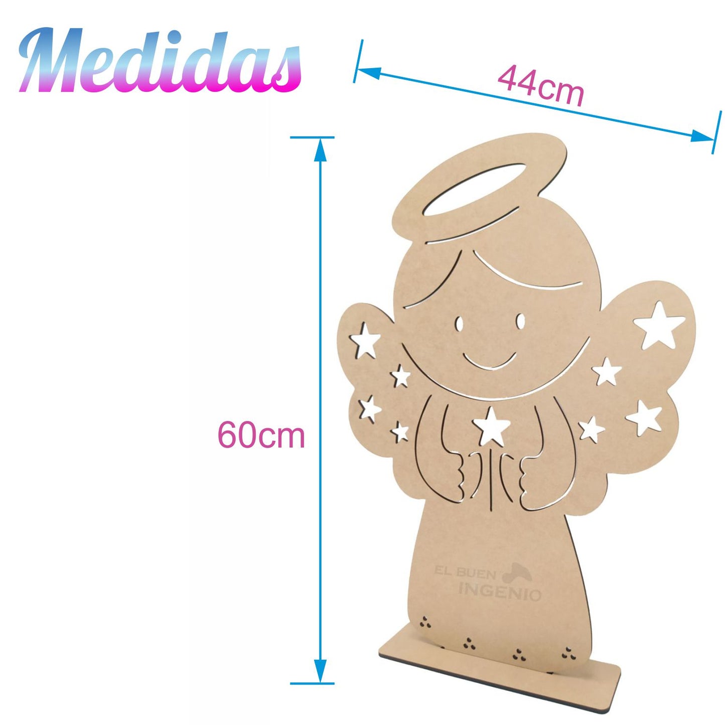 Adorno Centro de Mesa Angelito con Arbol Estrellas Bautizo Baby Shower