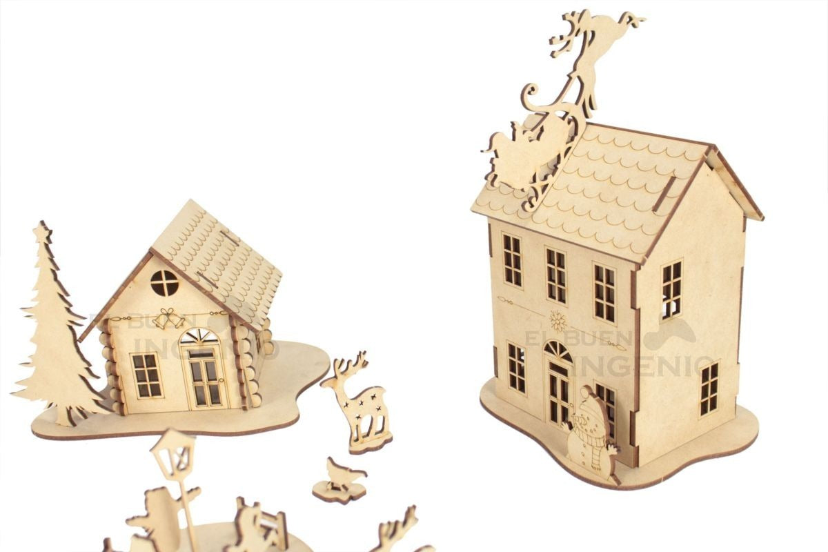 Hermosa Mini Villa Navideña Para Decorar En Navidad Villas