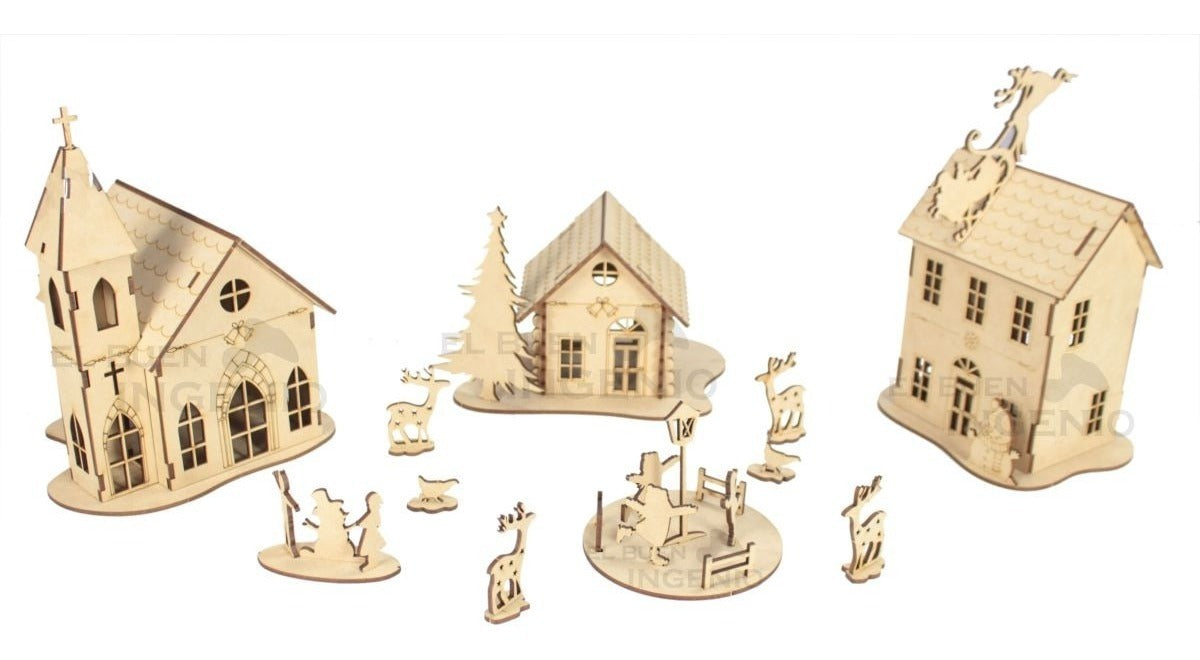 Hermosa Mini Villa Navideña Para Decorar En Navidad Villas
