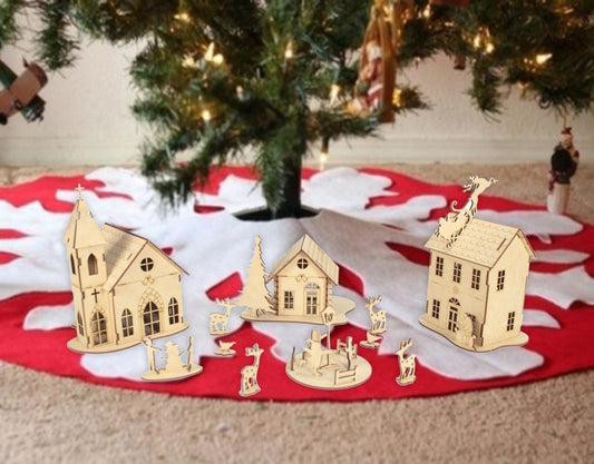 Hermosa Mini Villa Navideña Para Decorar En Navidad Villas