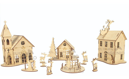 Hermosa Mini Villa Navideña Para Decorar En Navidad Villas