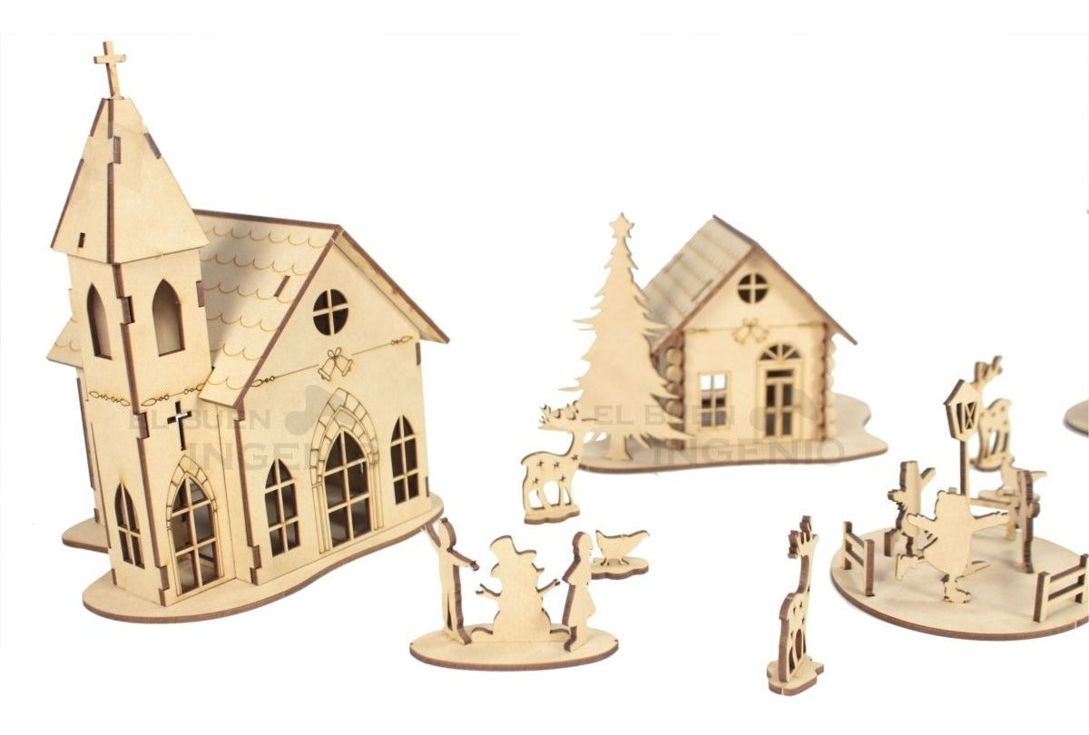 Hermosa Mini Villa Navideña Para Decorar En Navidad Villas