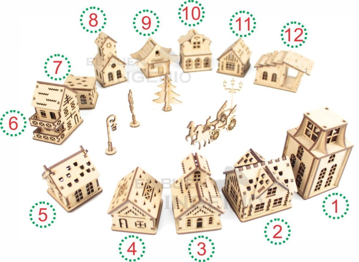Hermosa Mini Villa Navideña Para Decorar En Navidad Villas G