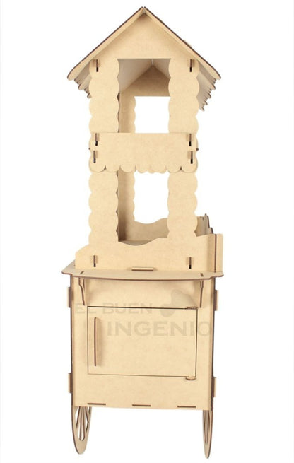 Carrito Para Mesa De Dulces Mueble Escala 1:2 Sobre Ctr2-3mm