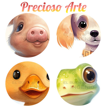 Lona impresa decoración fiesta mesa de dulces tema Tiernos Animales de la Granja