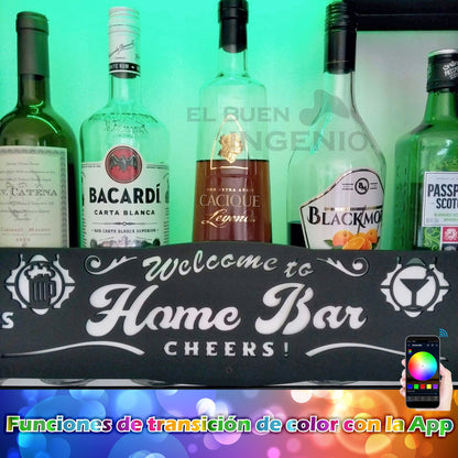 Cantina Inteligente Smart Alexa Google Moderna Repisa Flotante Bar Leds Multicolor RGB Porta Cava Vinos Armable