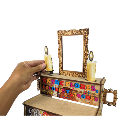 Mini Altar Ofrenda Dia De Muertos Escritorio Diseños Colores 20cm x 20cm x 20cm