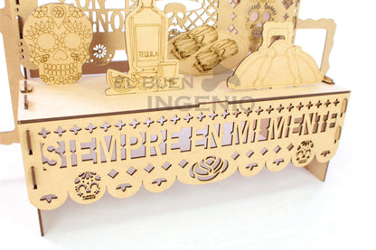 Paquetes Revendedor Mayorista Ofrenda Día De Muertos Madera TRES ESCALONES MDF Altar Con Decoración Y Adornos