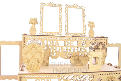 Paquetes Revendedor Mayorista Ofrendas Día De Muertos Madera OFRENDA DE TRES ESCALONES + OFRENDA SIETE ESCALONES