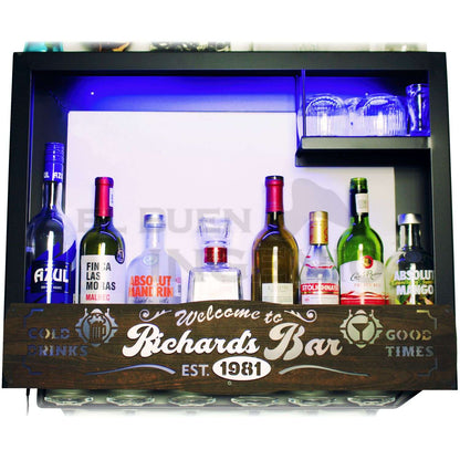 Bar Cava Cantina Moderna Leds Vinos Regalo Original Hombre Novio Personalizable Nombre-Año