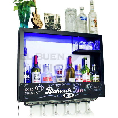 Bar Cava Cantina Moderna Leds Vinos Regalo Original Hombre Novio Personalizable Nombre-Año