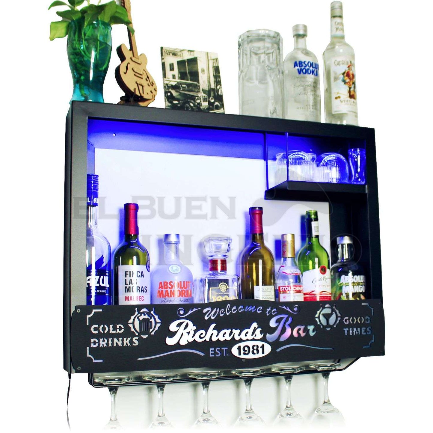 Bar Cava Cantina Moderna Leds Vinos Regalo Original Hombre Novio Personalizable Nombre-Año