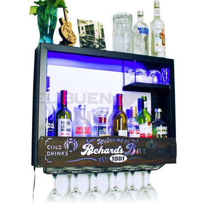 Bar Cava Cantina Moderna Leds Vinos Regalo Original Hombre Novio Personalizable Nombre-Año