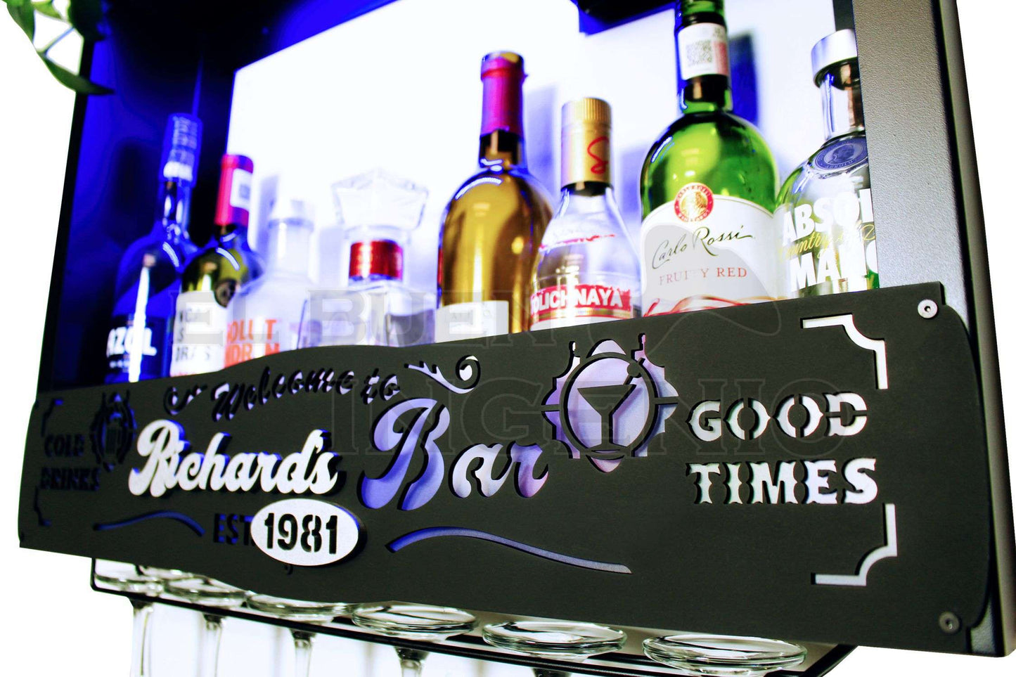 Bar Cava Cantina Moderna Leds Vinos Regalo Original Hombre Novio Personalizable Nombre-Año