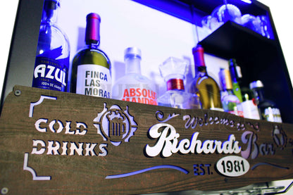 Bar Cava Cantina Moderna Leds Vinos Regalo Original Hombre Novio Personalizable Nombre-Año