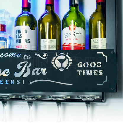 Cantina Moderna Repisa Flotante Bar Leds Porta Cava Vinos Armable