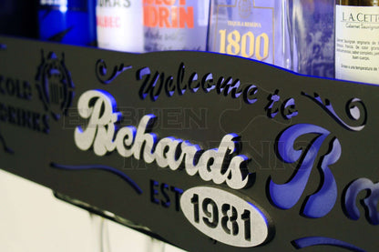 Bar Cava Cantina Moderna Leds Vinos Regalo Original Hombre Novio Personalizable Nombre-Año