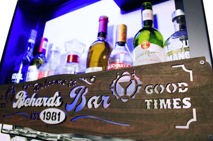 Bar Cava Cantina Moderna Leds Vinos Regalo Original Hombre Novio Personalizable Nombre-Año