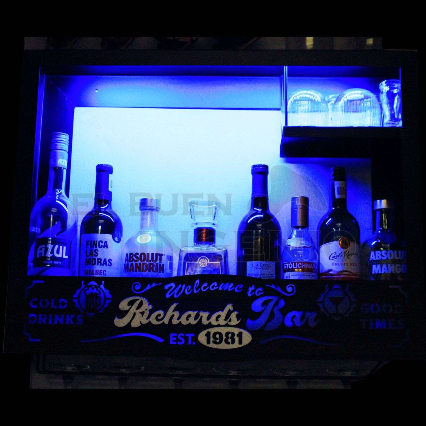 Bar Cava Cantina Moderna Leds Vinos Regalo Original Hombre Novio Personalizable Nombre-Año