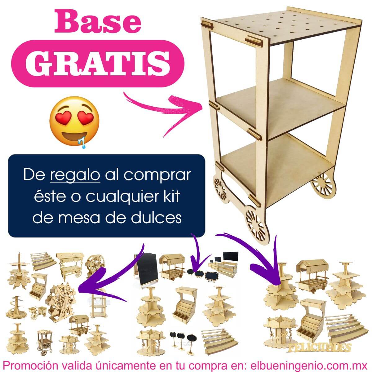 Kit Original con Pizarrones Bases cupcakes