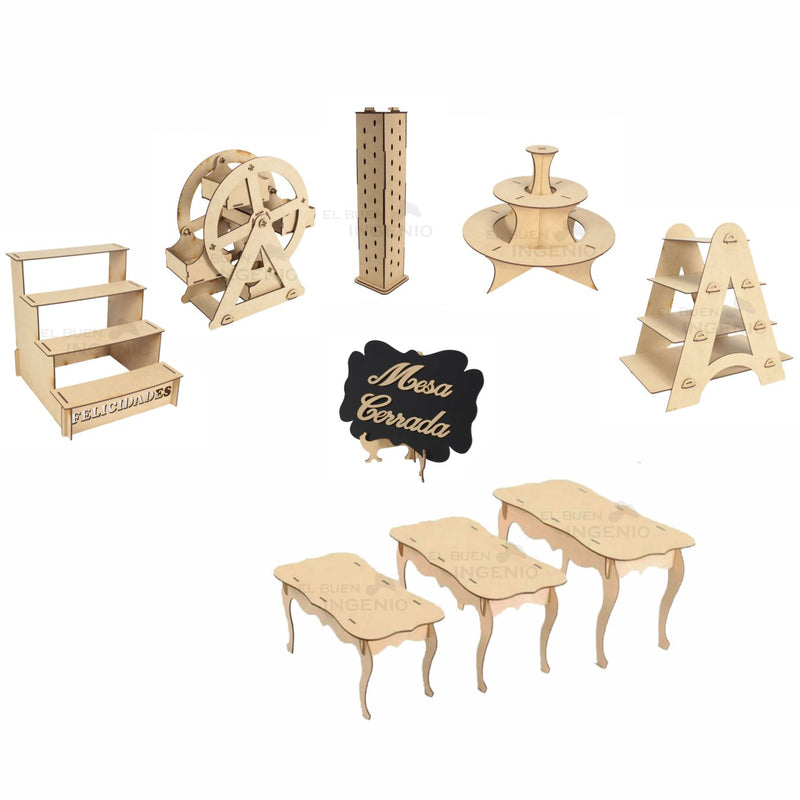 Kit Para Mesa De Dulces Mobiliario Para Candy Bar Cupcakes
