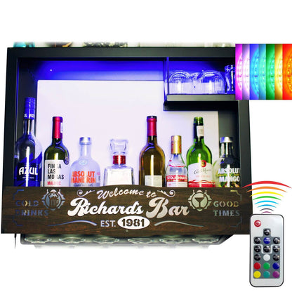 Bar Cava Cantina Moderna Leds Vinos Regalo Original Hombre Novio Personalizable Nombre-Año