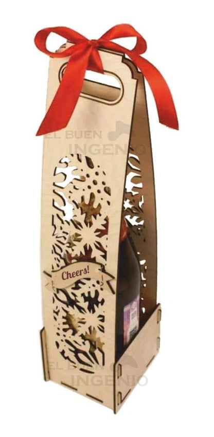 Caja Porta Vino Regalo Empresarial Navidad Logo