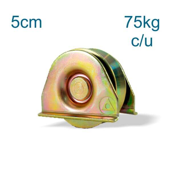 Par Ruedas Rodajas Portones 5cm Base Placa Canal V Capacidad 75kg
