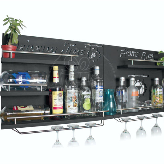 Bar Cantina Moderna Dos Piezas Repisa Cantinera Cava Porta Vinos Metalica