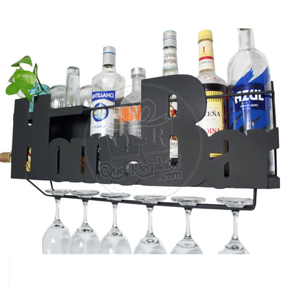 Mini Bar Cantina Moderna Repisa Vinos Regalo Novio Hombre Lr Negro