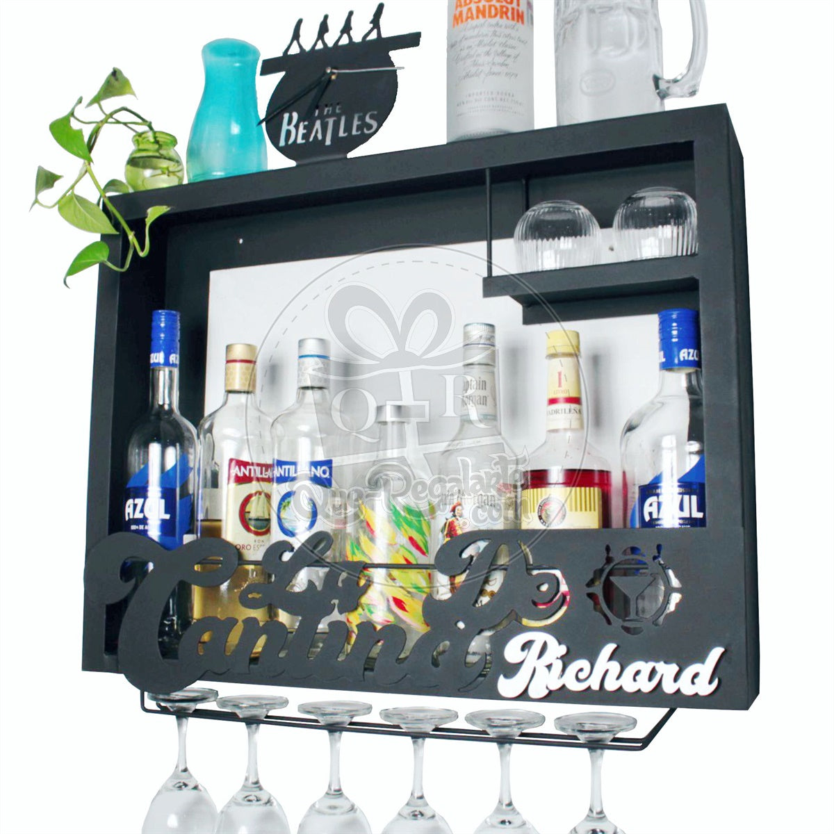 Cantina Moderna Cantinera Bar Cava Porta Vinos Regalo Novio Color Negro