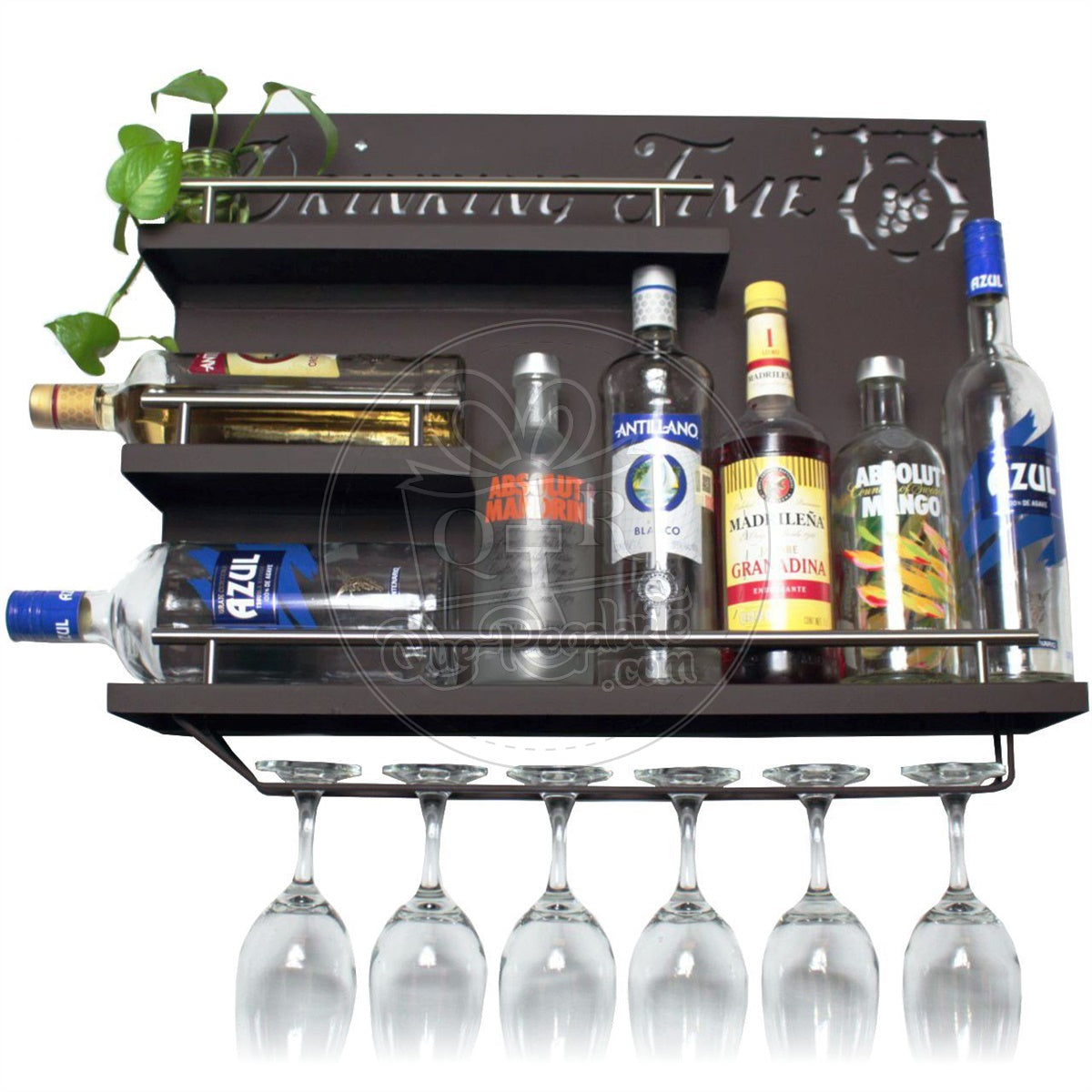 Led Bar Cantina Iluminada Multicolor Repisa Cantinera Cava Vinos Metalica