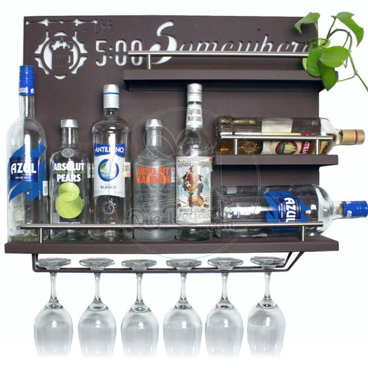 Led Bar Cantina Iluminada Multicolor Repisa Cantinera Cava Vinos Metalica