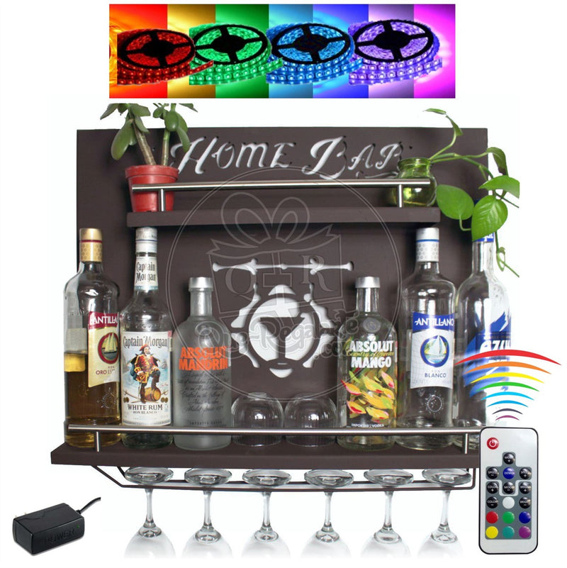 Led Bar Cantina Iluminada Multicolor Repisa Cantinera Cava Vinos Metalica