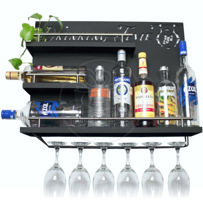 Led Bar Cantina Iluminada Multicolor Repisa Cantinera Cava Vinos Metalica