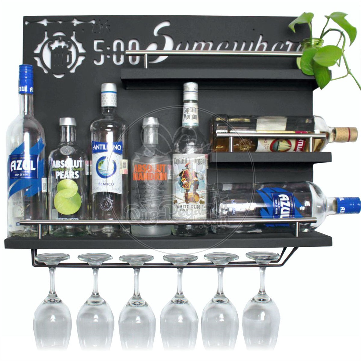 Led Bar Cantina Iluminada Multicolor Repisa Cantinera Cava Vinos Metalica