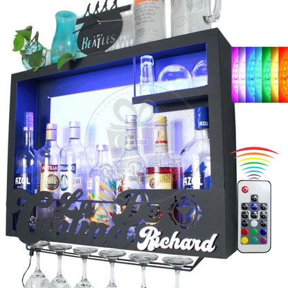 Cantina Moderna Minibar Leds Multicolor Rgb Metalica Porta Vinos