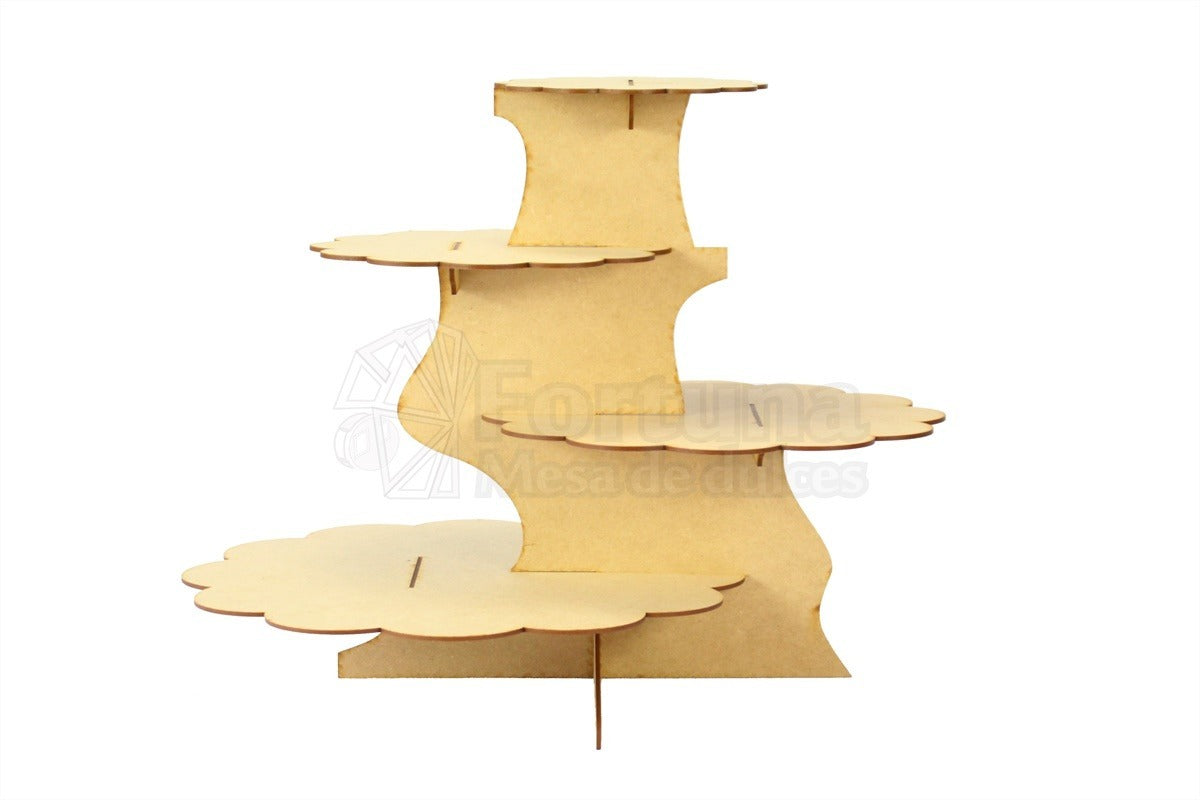 Base circular desfasada nube para cupcakes