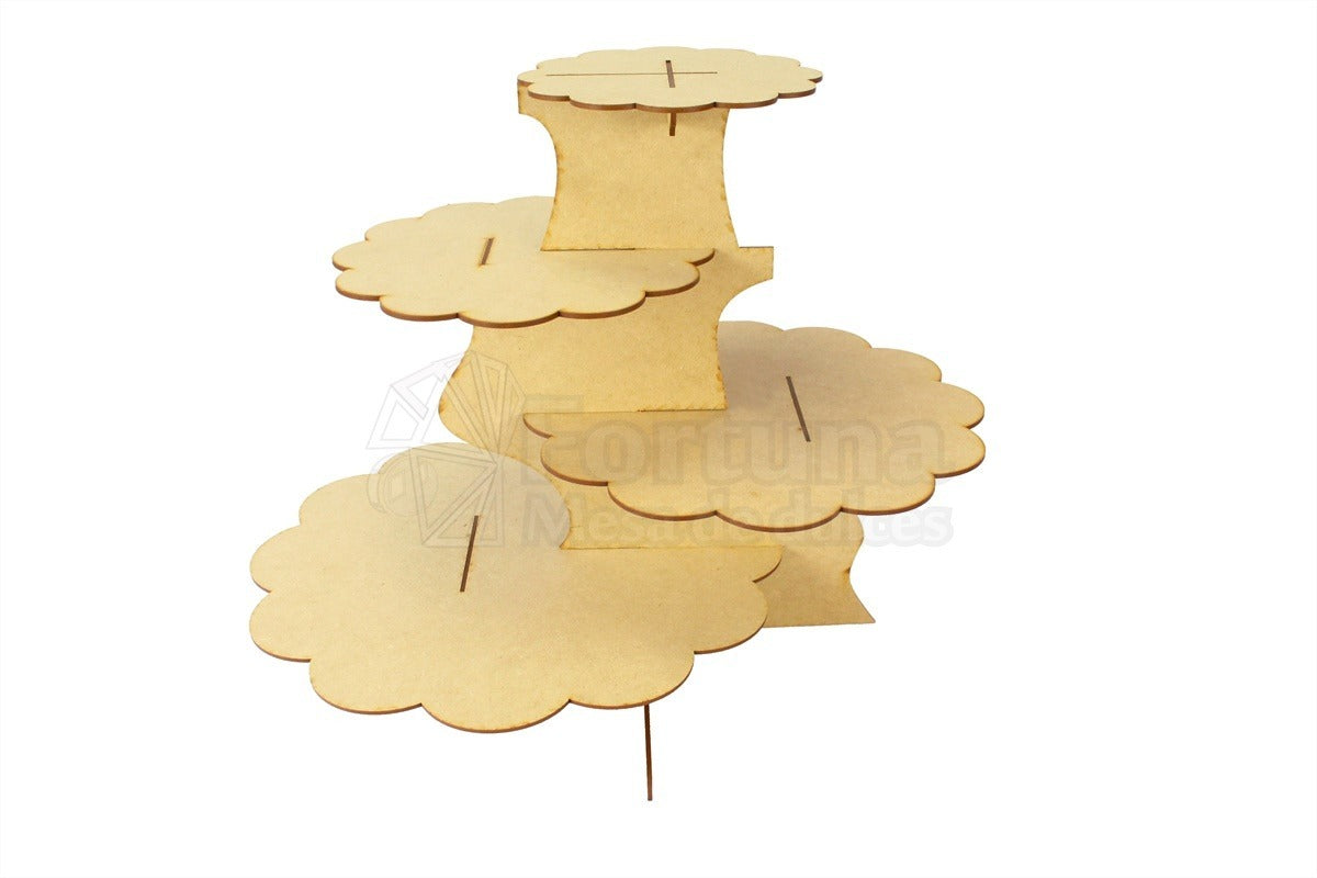 Base circular desfasada nube para cupcakes