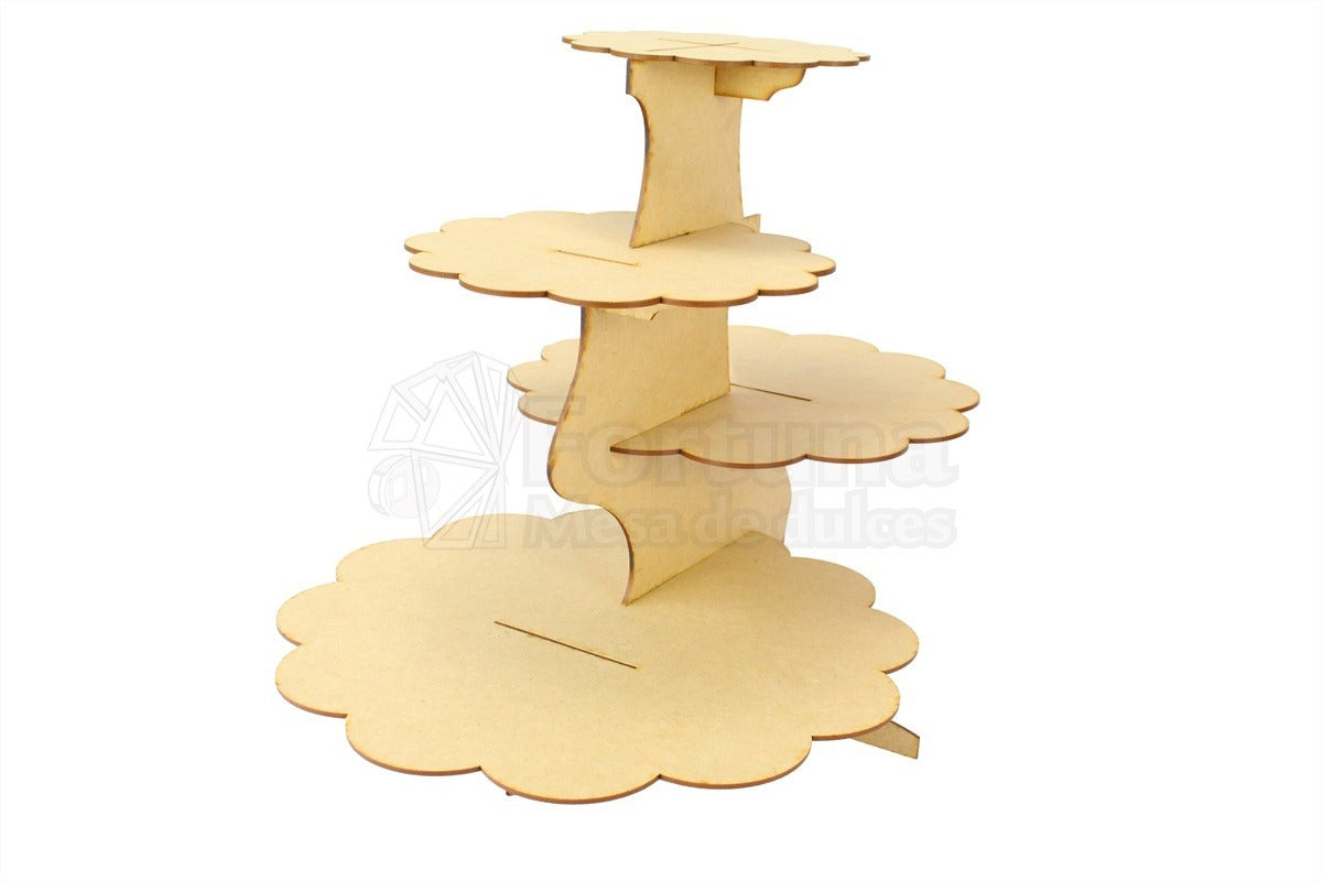 Base circular desfasada nube para cupcakes