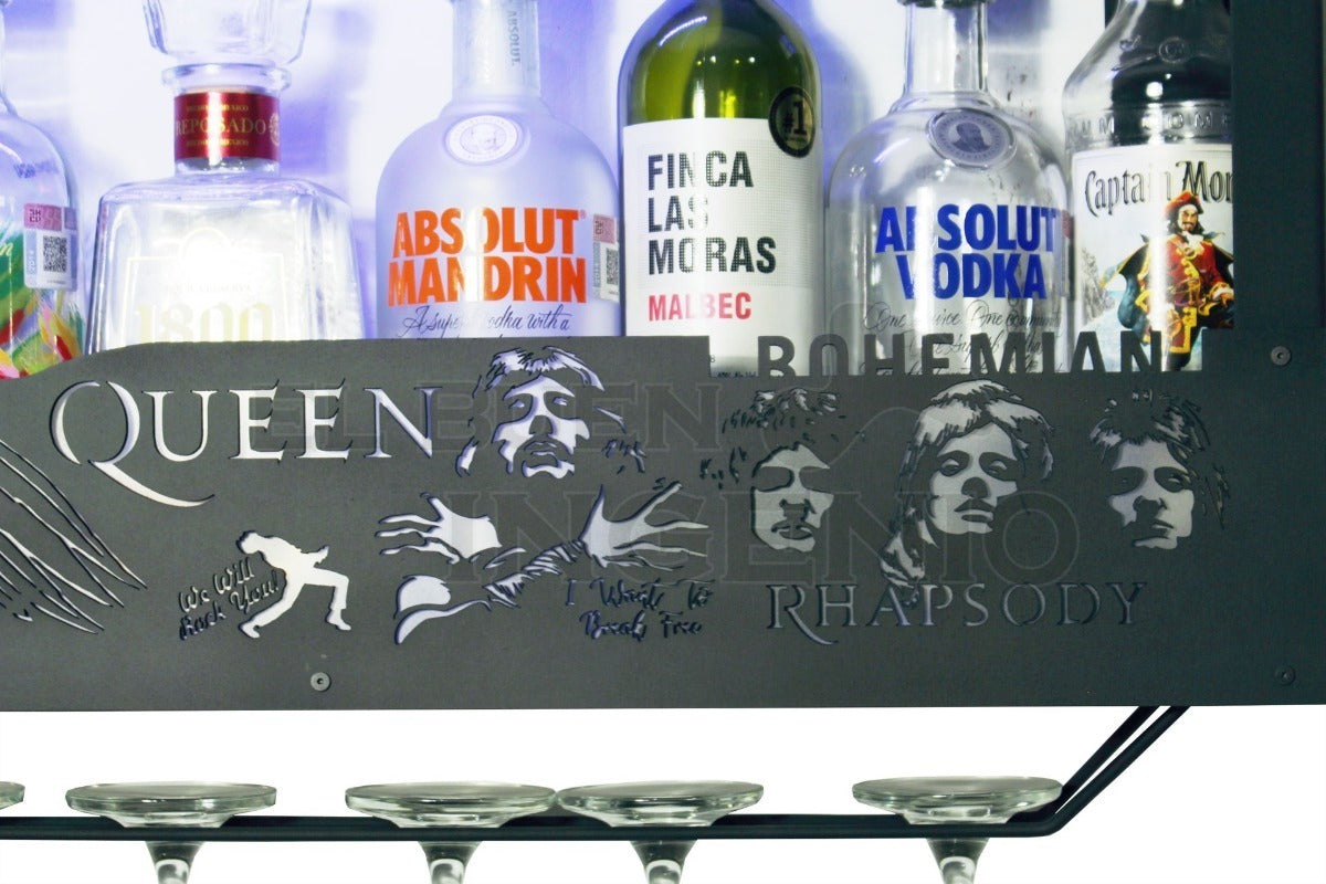 Cantina Queen Cava Moderna Led Freddie Mercury Porta Vinos Regalo Novio O Papa Bohemian Rhapsody Cantinera Minimalista