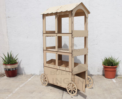 Carrito para mesa de dulces Tamaño real