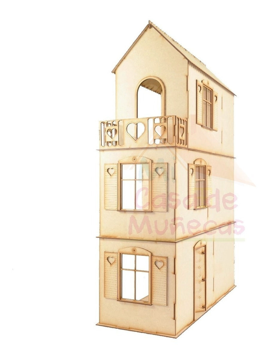Casa de munecas Polly corazones sin muebles