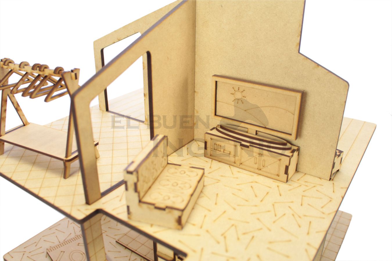 Casa de Muñecas Portatil con muebles incluidos