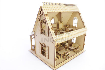 casa de muñecas con muebles incluidos